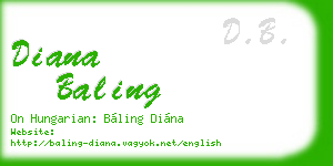 diana baling business card