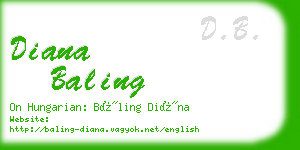 diana baling business card